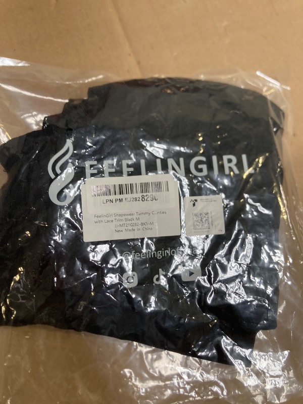 Photo 1 of Size M--FeelinGirl Shapewear Tummy Control Body Shaper Shorts Butt Lifte Panties with Lace Trim Black M