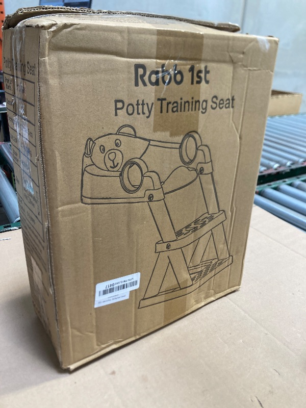 Photo 1 of Rabb 1st Potty Training Seat, Upgrade Toddler Toilet Seat for Kids Boys Girls, 2 in 1 Potty Training Toilet for Kids, Splash Guard Anti-Slip Pad Step Stool?Brown?