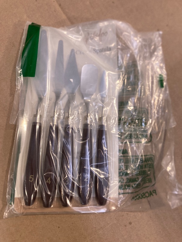 Photo 1 of Cake Cream Spatula 5 Pieces/Set Stainless Steel Frosting Baking Pastry Tool Mixing Set Cake Icing Oil Painting Decorating Cream Toner Tool