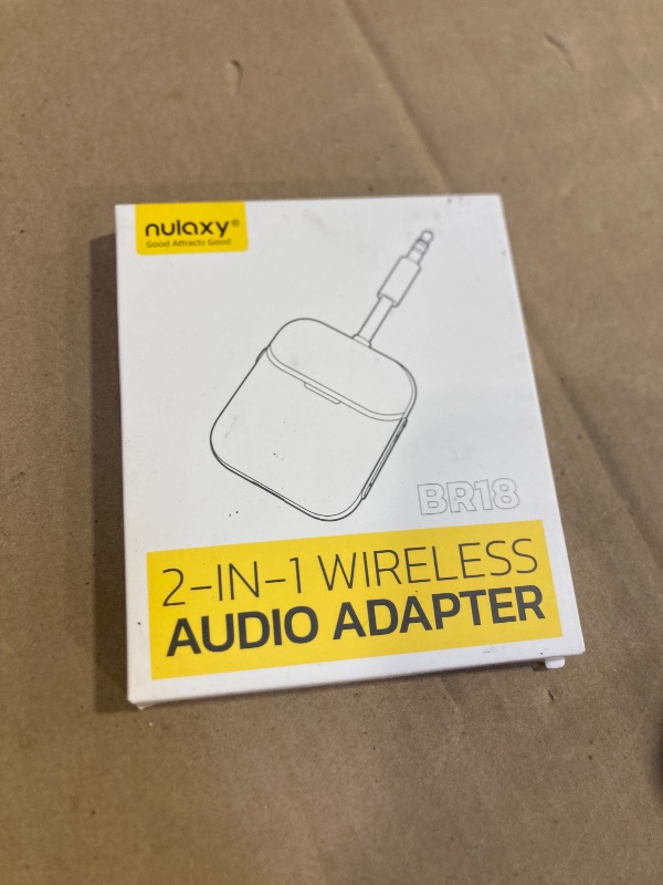 Photo 1 of Nulaxy Air in-Flight Bluetooth Wireless Audio Transmitter Receiver for up to 2 AirPods & Wireless Headphones, Bluetooth Adapter for All 3.5mm Jacks on Airplanes, Gym Equipment, TVs & Gaming Consoles