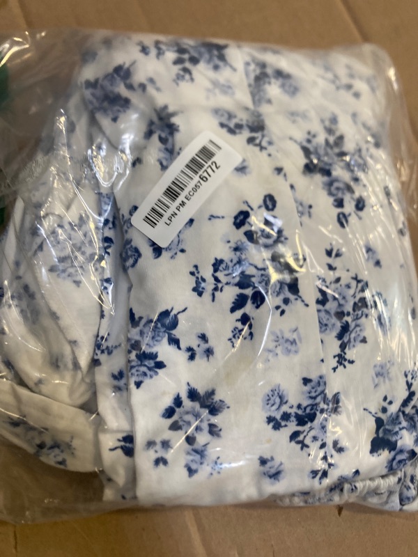 Photo 1 of Size M--BLENCOT Casual Womens Summer Short Sleeve Square Neck Split Thigh Dress Boho Floral Print Tie Front Ruched Midi Dresses AP120White Medium Size