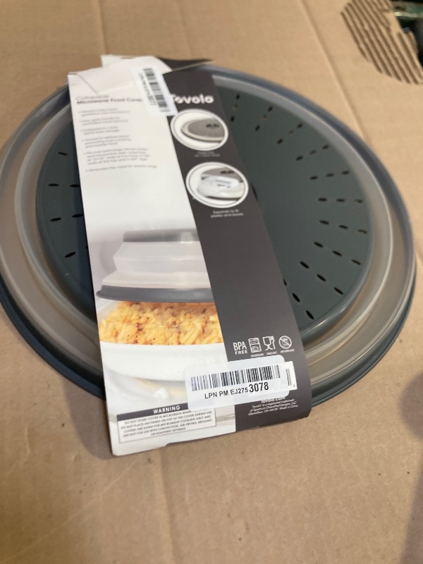 Photo 1 of Tovolo Microwave Splatter Cover for Food, Large (Charcoal) - Collapsible & Vented Silicone Splatter Guard Lid - Microwave Plate & Dish Cover with Handle - BPA-Free Kitchen Gadget for Meal Prep