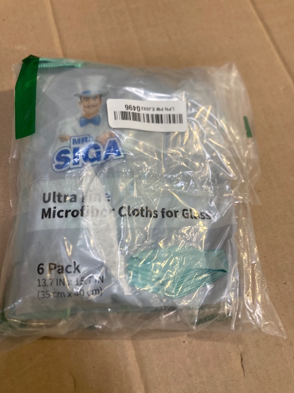 Photo 1 of MR.SIGA Ultra Fine Microfiber Cloths for Glass, Pack of 6, 35 x 40 cm 13.7" x 15.7"