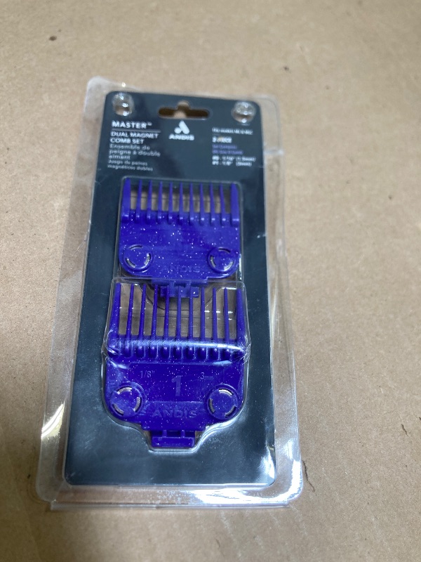 Photo 1 of Andis 01420 Master Clipper Magnetic Comb Set - Crafted for Long-Lasting Performance - Dual Pack Sizes 0.5 & 1.5 and Fit with ML Models – Purple