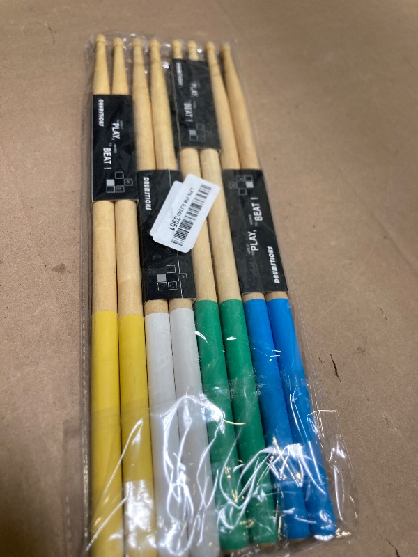 Photo 1 of 4 Pairs 5A Maple Wood Drumsticks Non-slip Drum Sticks for Kids Adults Beginners