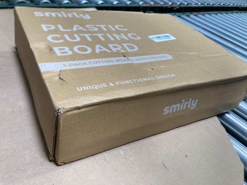 Photo 1 of SMIRLY Plastic Cutting Board Set With Holder, Dishwasher Safe Plastic Cutting Boards Set for Kitchen, Cutting Boards for Kitchen - Plastic Chopping Board Set