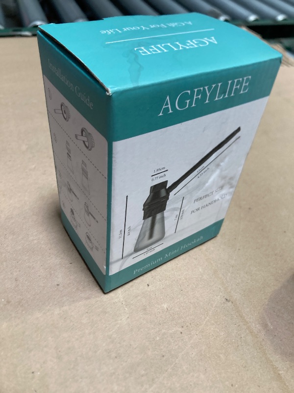 Photo 1 of AGFYLIFE Portable Hookah Set for Travel - Premium Handheld Glass Hookah, Aluminum Mini Hookah Real Metal Accessories, includes Screens,Small Hookah Shisha For a Single Smoker, Black