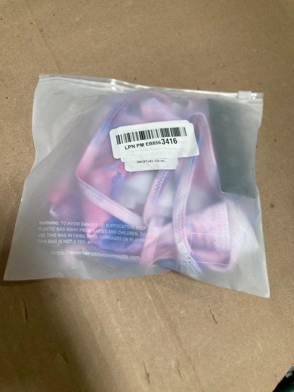 Photo 1 of Size XS--Tempt Me Women Purple Tie Dye Triangle Bikini Sets Halter Two Piece Sexy Swimsuit String Tie Side Bathing Suit XS