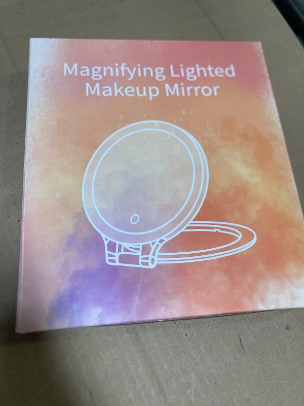 Photo 1 of FASCINATE Magnifying Mirror 10X 1X Double Sided Magnification Makeup Vanity Mirror Rechargeable Lighted Mirror with 3 Color Setting Adjustable Rotation LED Vanity Desk Mirror