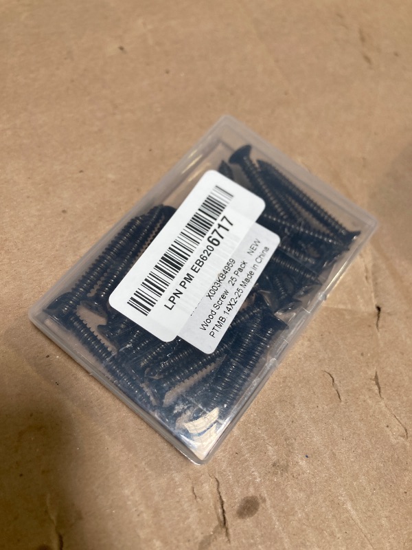 Photo 1 of 25PCS #14 x 2" Flat Head Sheet Metal Screws Phillips Drive Wood Screws, Black Oxide 304 Stainless Steel 18-8, Self Tapping
