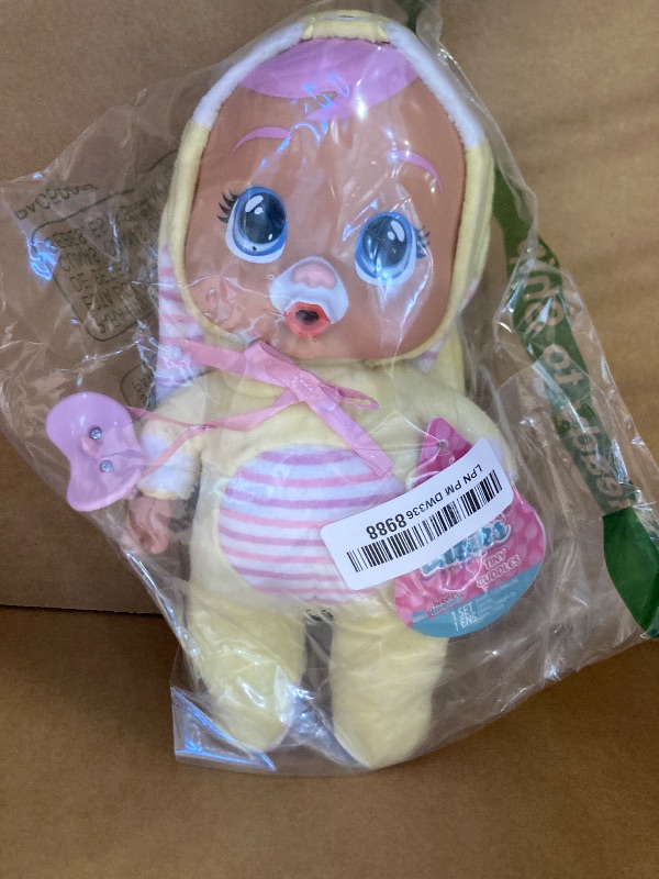Photo 1 of Cry Babies Tiny Cuddles Bunnies Sally - 9 inch Baby Doll, Cries Real Tears, Yellow Bunny Themed Pajamas