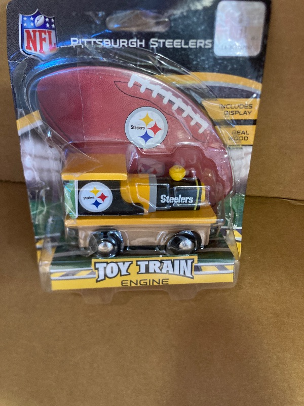 Photo 1 of MasterPieces NFL Pittsburgh Steelers Real Wood Toy Train, For Ages 3+, Black