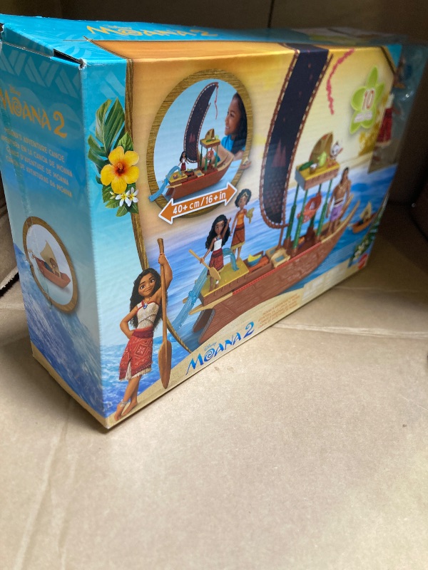 Photo 1 of Mattel Disney Moana 2 Toys, Moana’s Adventure Canoe Playset with Floating Canoe, Small Doll, 1 Character Friend, 6 Play Areas & 10 Accessories