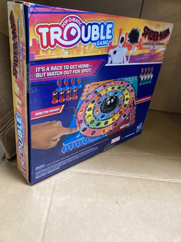 Photo 1 of Hasbro Gaming Trouble: The Spider-Verse Edition for Marvel Fans, Ages 8+, Game for 2-4 Players, with Rotating Board