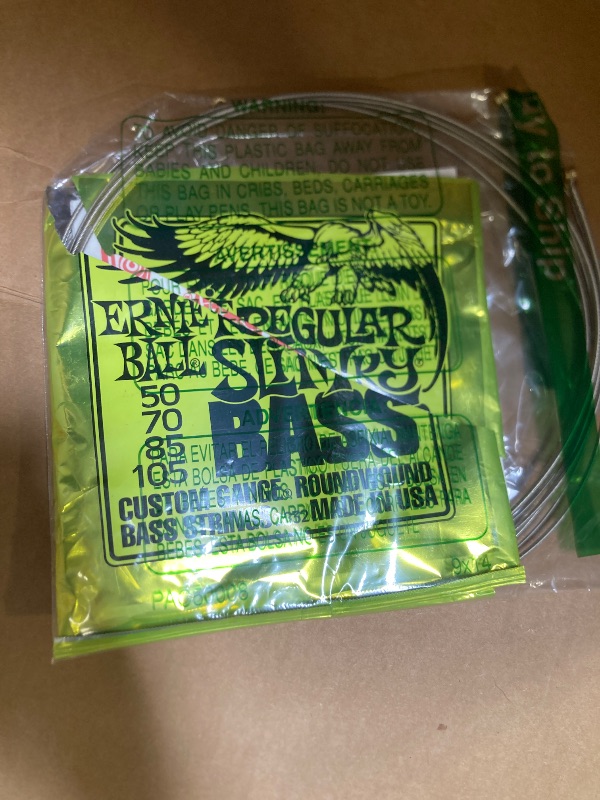 Photo 1 of Ernie Ball Regular Slinky Nickel Wound Bass Guitar Strings, 50-105 Gauge (P02832)