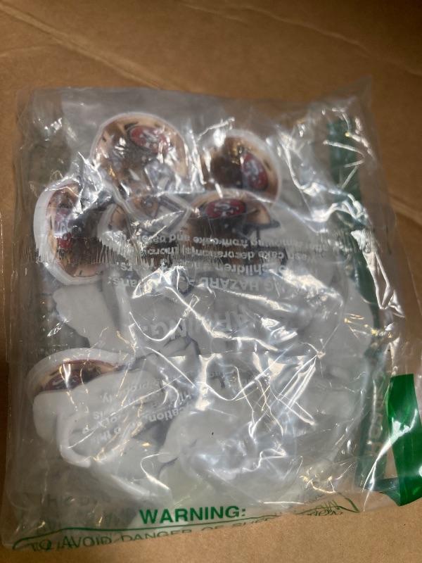 Photo 1 of DecoPac NFL San Francisco 49ers Helmet Rings, 24 Football Cupcake Decorations, Officially Licensed, Football Rings, Food Safe Cake Toppers – 24 Pack
