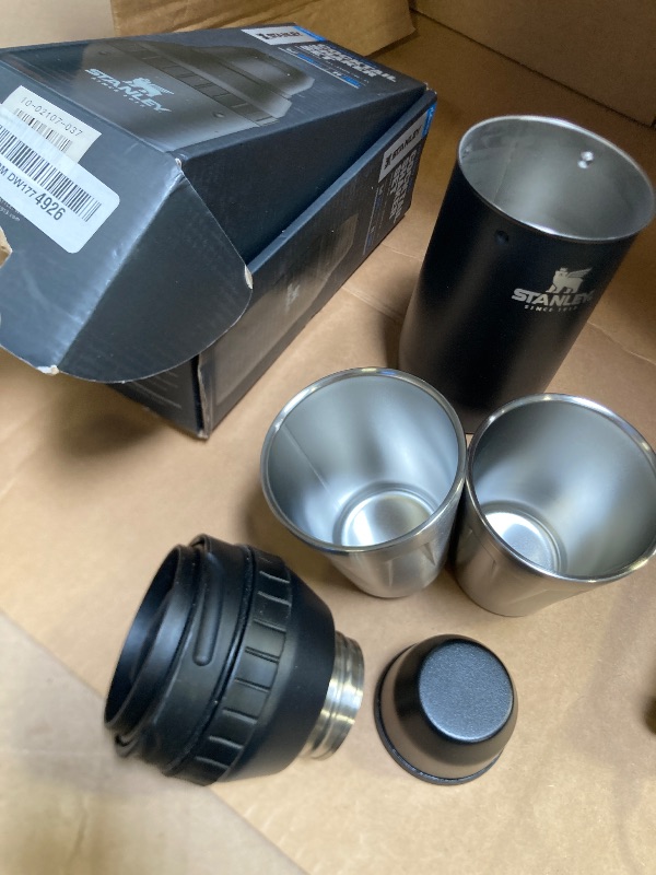 Photo 1 of Stanley Happy Hour Cocktail Shaker Set 20 oz | Bartender Kit for Camping and Travel | Cocktail Drink Mixing Set with 2 Cups | Insulated Stainless Steel | BPA-Free | Matte Black