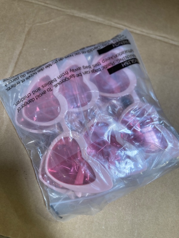 Photo 1 of Jmkcoz 6 Pack Women Girls Heart Sunglasses Neon Colors Cat Eye Love Shaped Sunglasses Vintage Cute Sun Glasses for Halloween Cosplay Wedding Party Favor (Pink)