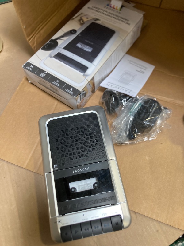 Photo 1 of PROSCAN Cassette Player & Recorder with Microphone, Headphone Jack, Aux in, Black