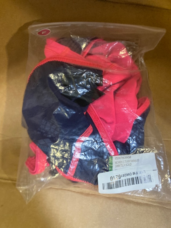 Photo 1 of Size 36--ARENA Women's Solid Team MaxLife Swimsuit Swim Tech Back One Piece Racing Bathing Suit Competition Training Swimwear, Shocking Pink/Blue River, US Size 36