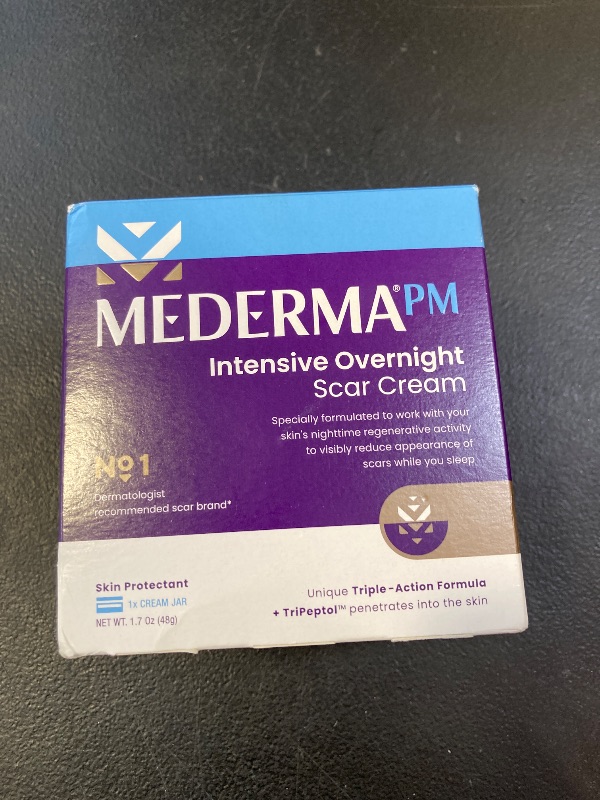 Photo 1 of Mederma PM Intensive Overnight Scar Cream, Works with Skin's Nighttime Regenerative Activity, Clinically Shown to Make Scars Smaller and Less Visible, 1.7 Oz (48g)