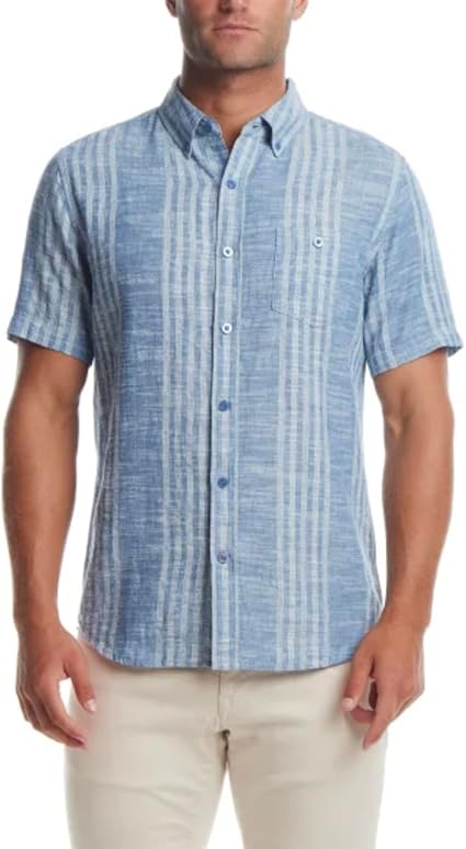 Photo 1 of Weatherproof Vintage Men’s Linen/Cotton Short Sleeve Woven Shirt - Size L