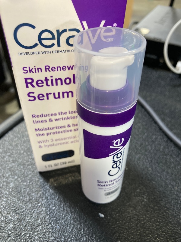Photo 1 of CeraVe Anti Aging Retinol Serum For Face, Encapsulated Retinol With Hyaluronic Acid, Niacinamide & Ceramides, Smooths Wrinkles & Fine Lines, Gentle Skin Brightening Serum, Fragrance Free, 1 Oz
