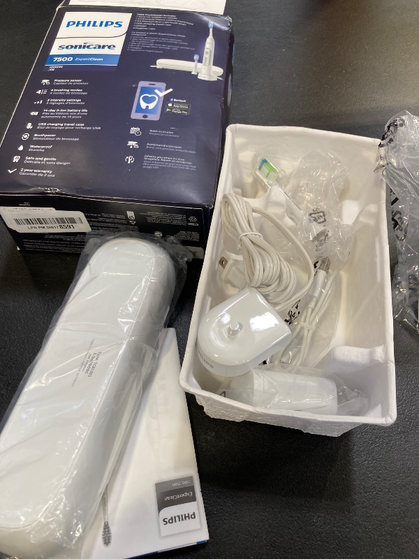Photo 1 of " FOR PARTS ONLY" Philips Sonicare ExpertClean 7500 White, Rechargeable Electric Power Toothbrush, HX9690/06