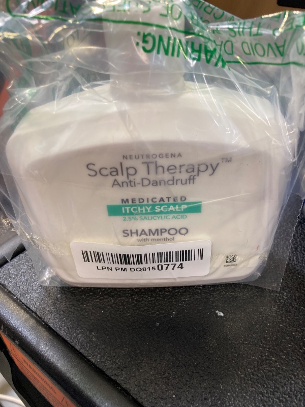 Photo 1 of Neutrogena Scalp Therapy Anti-Dandruff Shampoo for Itchy Scalp, 2.5% salicylic acid with Peppermint Fragrance, 12 fl oz
