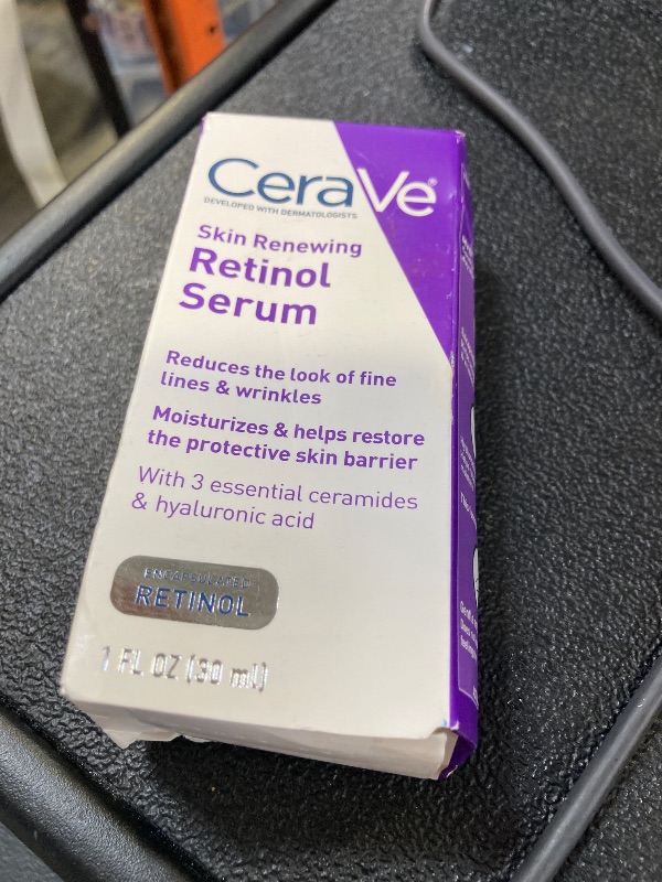 Photo 1 of CeraVe Anti Aging Retinol Serum For Face, Encapsulated Retinol With Hyaluronic Acid, Niacinamide & Ceramides, Smooths Wrinkles & Fine Lines, Gentle Skin Brightening Serum, Fragrance Free, 1 Oz