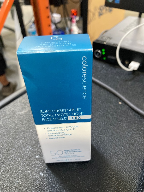 Photo 1 of Colorescience 50 to 70 SPF Total Protection Face Shield Flex SPF 50, Zinc Oxide Formula, Tan, 1.8 fl. oz.