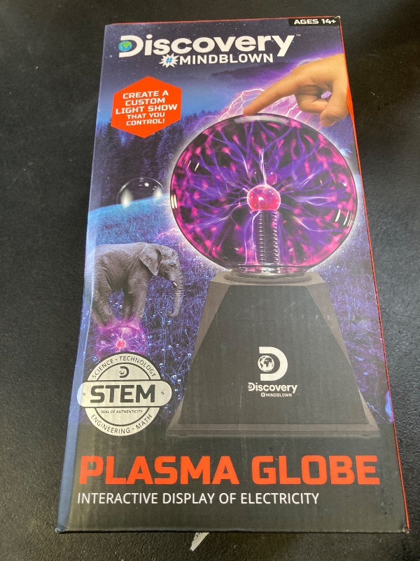 Photo 1 of Discovery #MINDBLOWN Plasma Globe Lamp - Touch and Sound Sensitive Lightning, Electric Plasma Ball Interactive Novelty Toy, Bedroom & Desktop Home Décor, Tesla Coil Light Plasma Orb