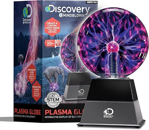 Photo 1 of Discovery #MINDBLOWN Plasma Globe Lamp - Touch and Sound Sensitive Lightning, Electric Plasma Ball Interactive Novelty Toy, Bedroom & Desktop Home Décor, Tesla Coil Light Plasma Orb