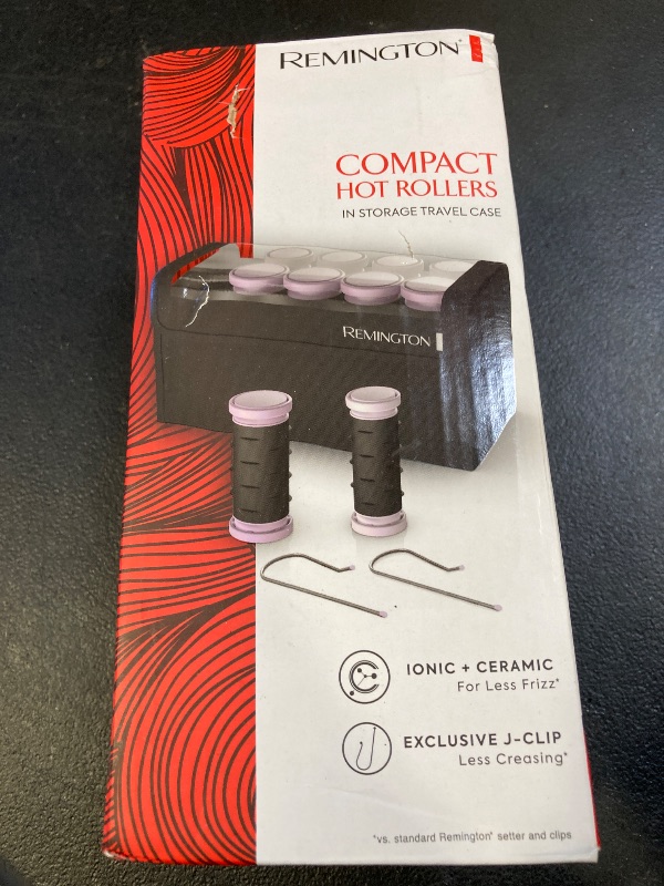 Photo 1 of Remington Compact Ceramic Dual Voltage Hot Rollers for Long and Short Hair, Hair Setters, Hair Curlers, 1-1 ¼" Purple/Black, 10 Piece Set
