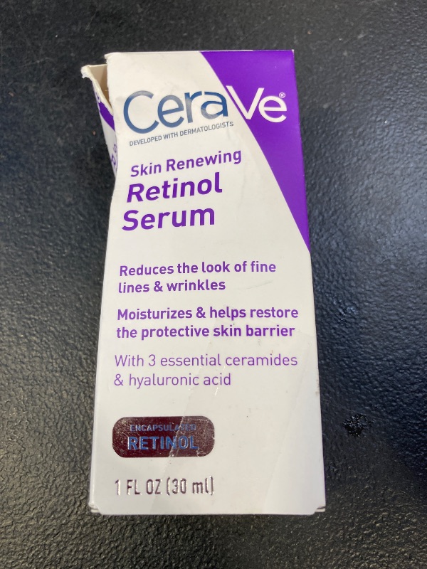 Photo 1 of CeraVe Anti Aging Retinol Serum For Face, Encapsulated Retinol With Hyaluronic Acid, Niacinamide & Ceramides, Smooths Wrinkles & Fine Lines, Gentle Skin Brightening Serum, Fragrance Free, 1 Oz