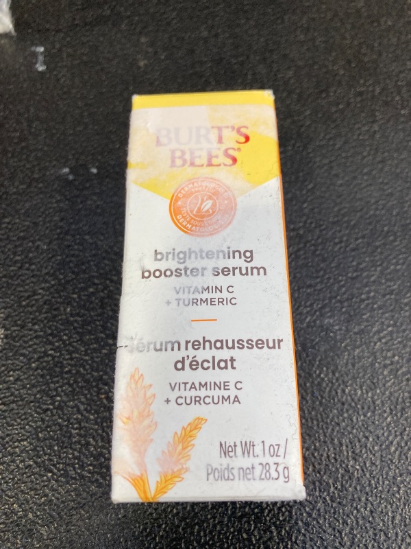 Photo 1 of Burt's Bees Vitamin C Turmeric Facial Serum, Brightens Skin & Visibly Reduces Dark Spots, Fine Lines & Wrinkles, Naturally Hydrating, Lightweight - Brightening Booster (1 oz)