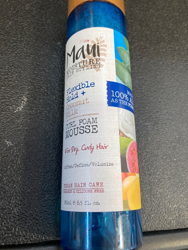 Photo 1 of Maui Moisture Flexible Hold + Coconut Milk Curl Foam Mousse, for Curly Hair Styling, No Drying Alcohols, Parabens or Silicone, 8.5oz