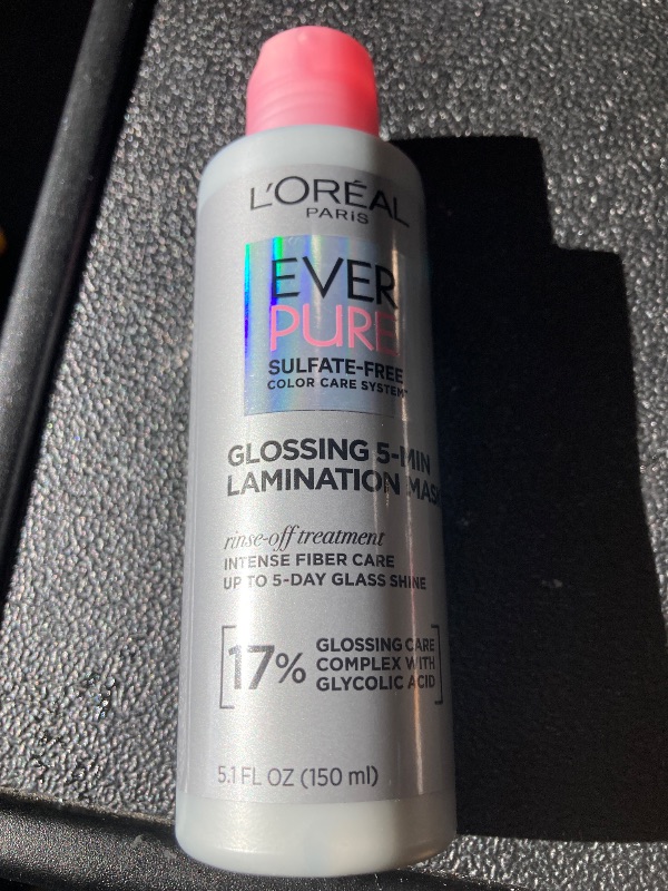 Photo 1 of L'Oreal Paris Glossing Lamination Hair Mask with Glycolic Acid, Hair Treatment for Lasting Shine and Smoothness for Dull, Dry Hair, EverPure, 5.1 Fl Oz