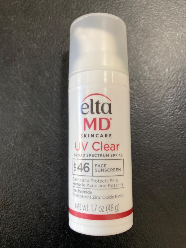 Photo 1 of EltaMD UV Clear Face Sunscreen SPF 46, Oil Free for Face with Zinc Oxide, Dermatologist Recommended Sunscreen Lotion, For Acne-Prone Sensitive Skin, 1.7 oz Pump