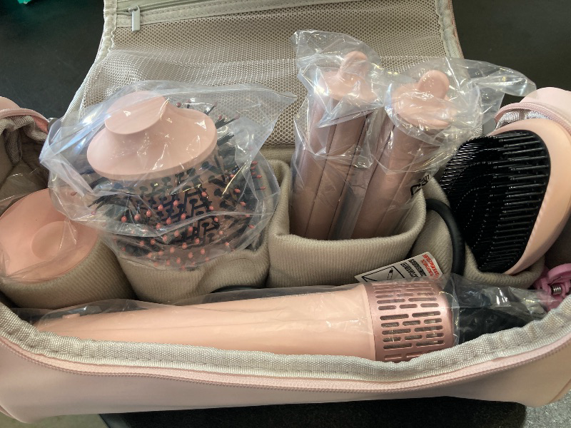 Photo 1 of Dual Voltage Hair Dryer Brush - 5 in 1 Hair Air Wrap Styler with High-Speed Blow Dryer, Drying, Straightening & Volumizing with Negative Ion Anti-frizz for 110V-120V/220V-240V Europe and Travel Case