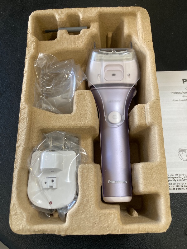 Photo 1 of Panasonic Electric Shaver for Women, Cordless 4-Blade Shaver, Bikini Attachment, Pop-Up Trimmer, Wet Dry Operation - ES-AWL8AV (Purple)