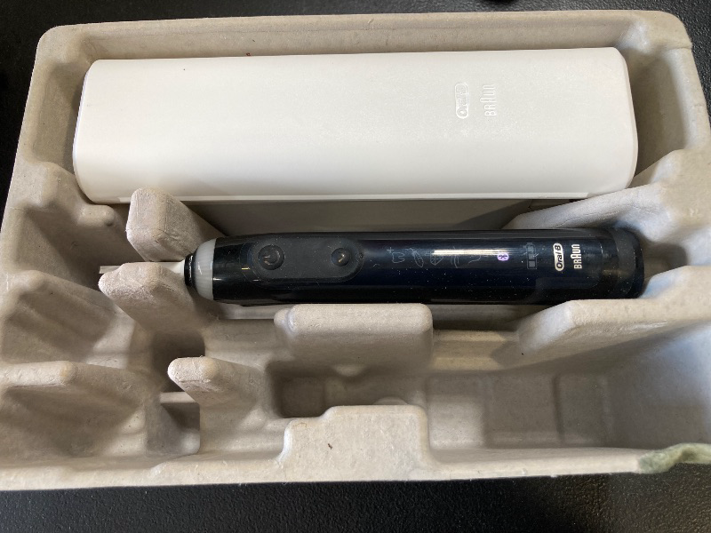 Photo 1 of Oral-B Genius X Limited Rechargeable Electric Toothbrush with 1 Replacement Brush Head, Travel Case, Midnight Black