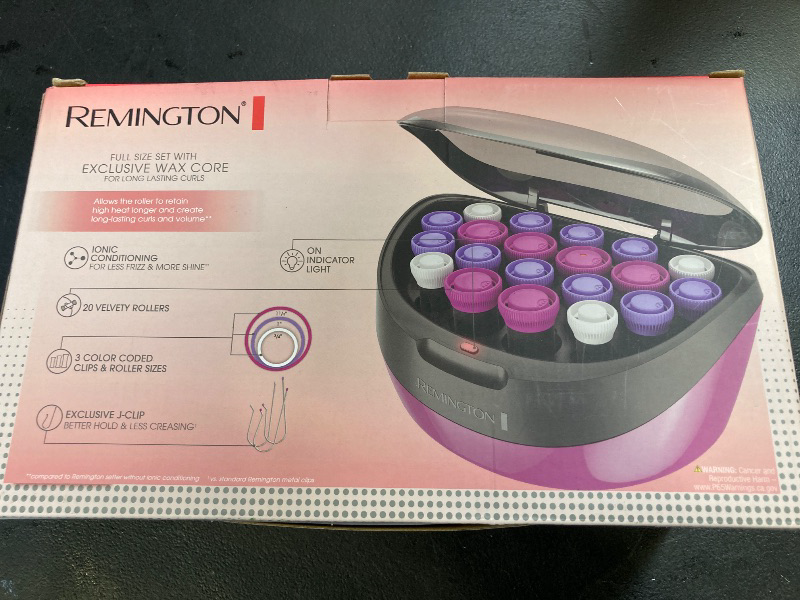Photo 1 of Remington Ionic Conditioning Hair Setter, 20 Velvet Hair Rollers, 6 Large (1¼”), 10 Medium (1"), 4 Small (¾”), Blowout Style Hair Curlers