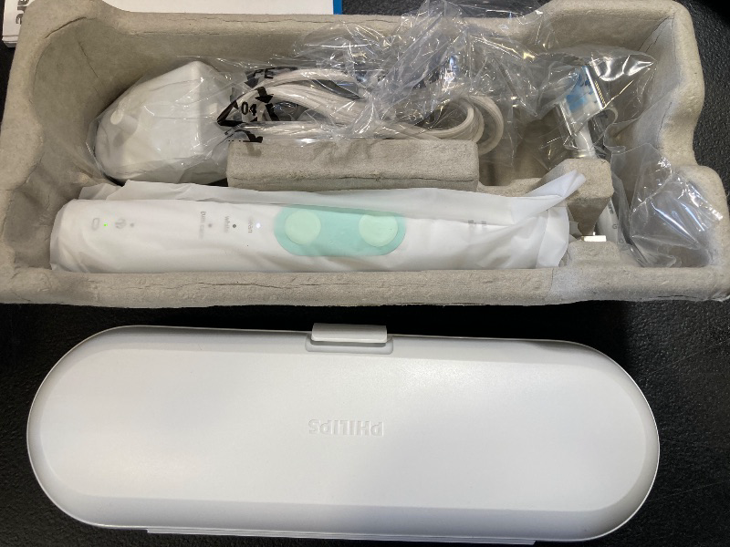 Photo 1 of Philips Sonicare ProtectiveClean 5100 Rechargeable Electric Toothbrush, with Pressure Sensor, 3 Cleaning Modes, SmarTimer and QuadPacer, 14-Day Battery Life, Travel Case, White, Model HX6857/11