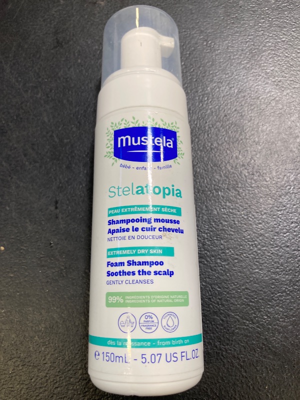Photo 1 of Mustela Stelatopia Eczema-Prone Skin Foam Shampoo for Newborn & Baby with - with Natural Avocado & Sunflower Oil - Fragrance-Free & Tear Free - 5.07 fl. oz.