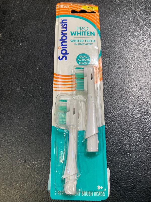 Photo 1 of Spinbrush New PRO WHITEN Replacement Heads, Electric Toothbrush Refills, Soft Bristles, 2 Count