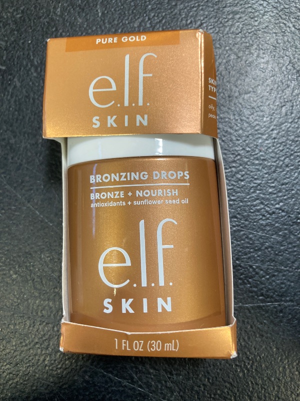 Photo 1 of e.l.f. SKIN Bronzing Drops, Liquid Bronzer For Face & Skin, Creates A Sun-Kissed Glow, Infused With Vitamin E, Vegan & Cruelty-Free, Pure Gold