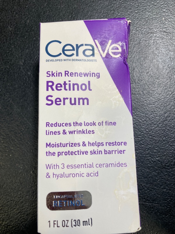 Photo 1 of CeraVe Anti Aging Retinol Serum For Face, Encapsulated Retinol With Hyaluronic Acid, Niacinamide & Ceramides, Smooths Wrinkles & Fine Lines, Gentle Skin Brightening Serum, Fragrance Free, 1 Oz