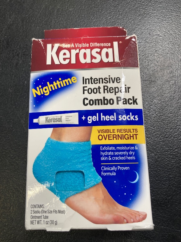 Photo 1 of Kerasal Intensive Foot Repair Skin Healing Ointment, 1 Oz and Moisturizing Gel Socks, One Pair (Packaging May Vary)