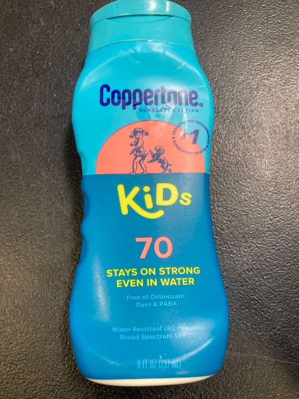 Photo 1 of Coppertone Kids Sunscreen Lotion SPF 70, Water Resistant Sunscreen for Kids, 8 Fl Oz Bottle